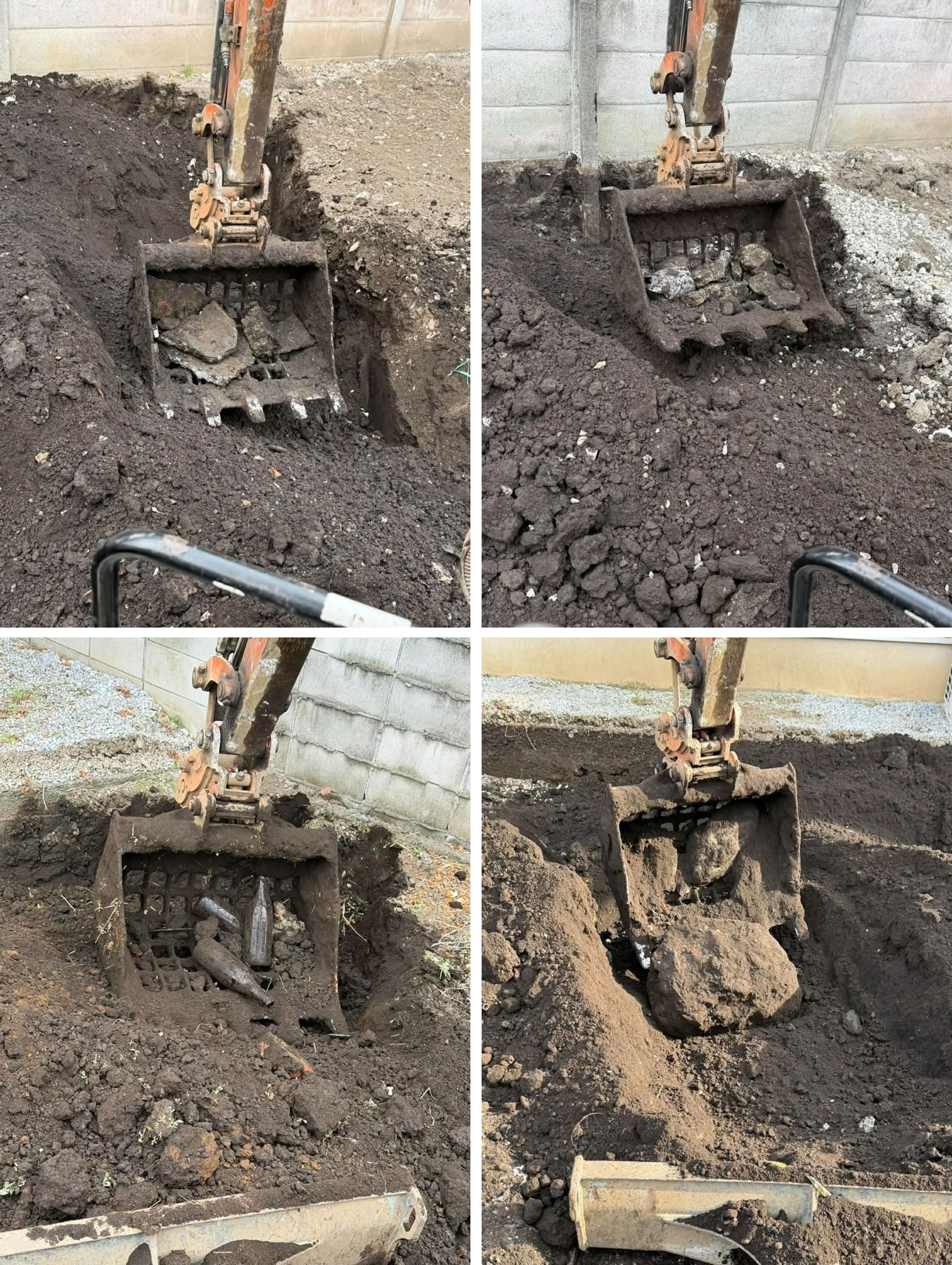2026/06/01の解体状況：スケルトン掘削（地中埋設物探り）→新築開発用の土壌作り