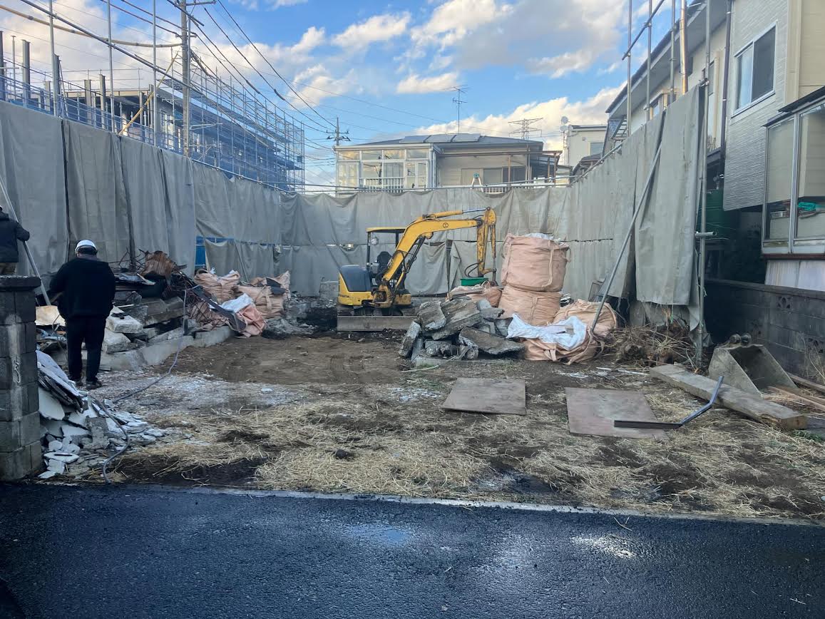 2025/02/24の解体状況：基礎撤去状況