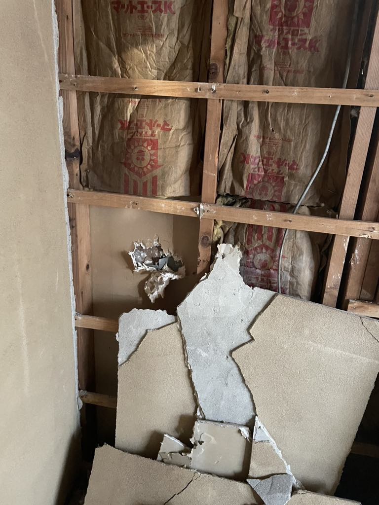 2025/02/28の解体状況：断熱材撤去