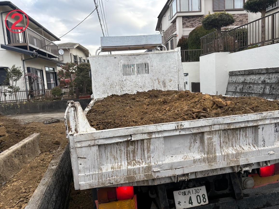 2025/02/18の解体状況：残土鋤取り処分