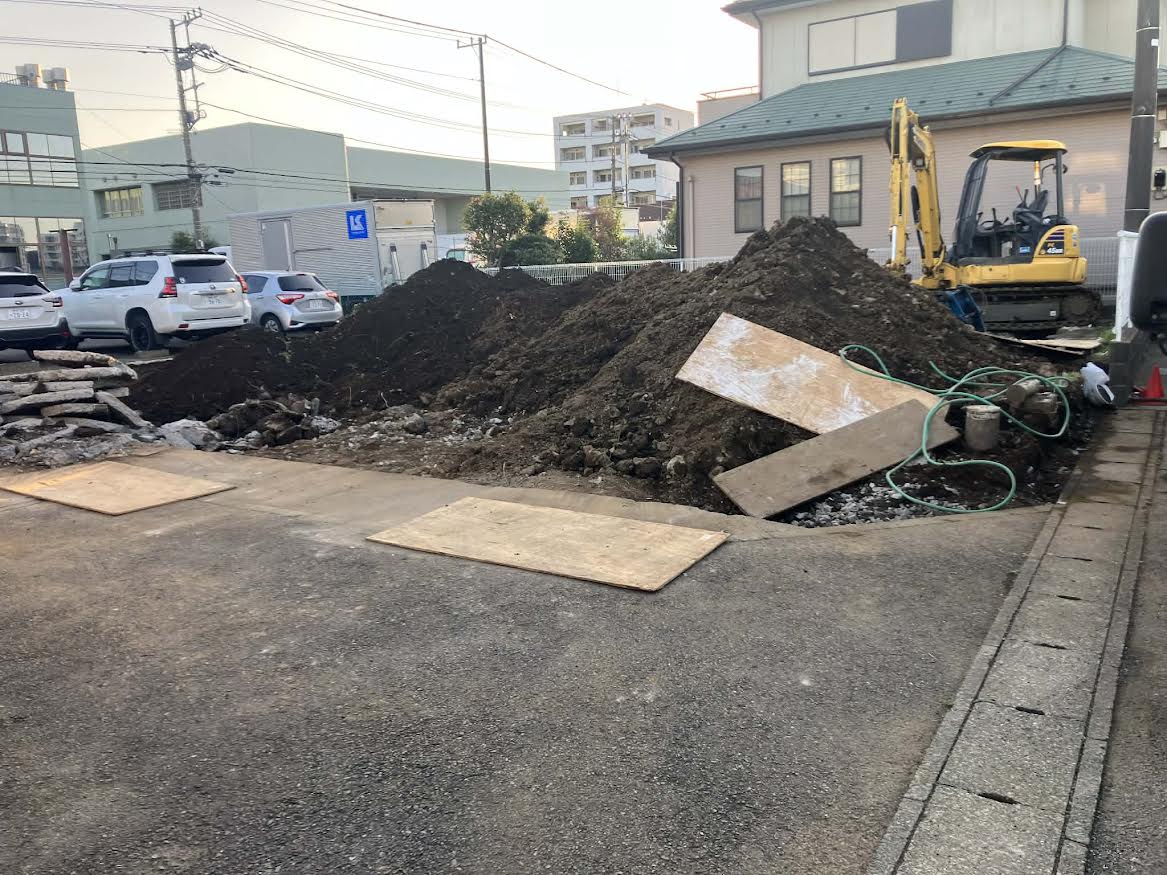 2026/04/04の解体状況：掘削スケルトン（地中クリーニング）